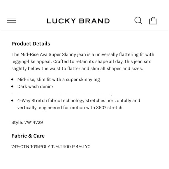 Lucky Brand Mid-rise Ava super skinny jeans size 0 / 25 Dark Wash - Picture 12 of 16